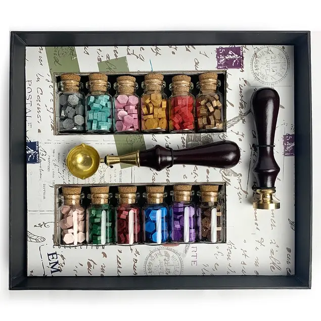 Wax Seal Bead & Stamper Kit Large Set