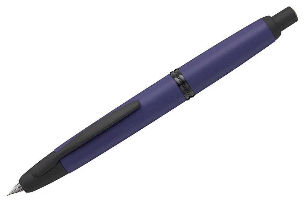 Thumbnail: Pilot Vanishing Point Matte Blue w/Black Trim Fountain Pen