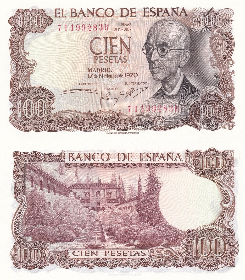 BILLET ESPAGNE 100 PESETAS 1970 NEUF UNC