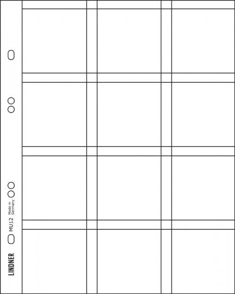 1 PAQUET DE 5 FEUILLES NUMISMAT. POUR 12 PIECES DE MONNAIE+INTERCALAIRES_LINDNER