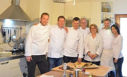 Happy chefs at the villa