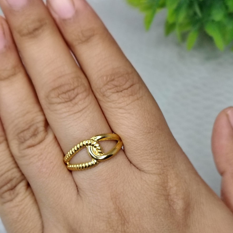 Gold chain band ring 5 on a finger