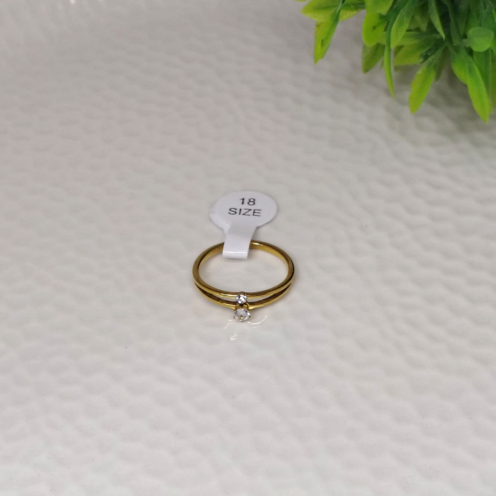 Gold two diamond ring with size 18 tag