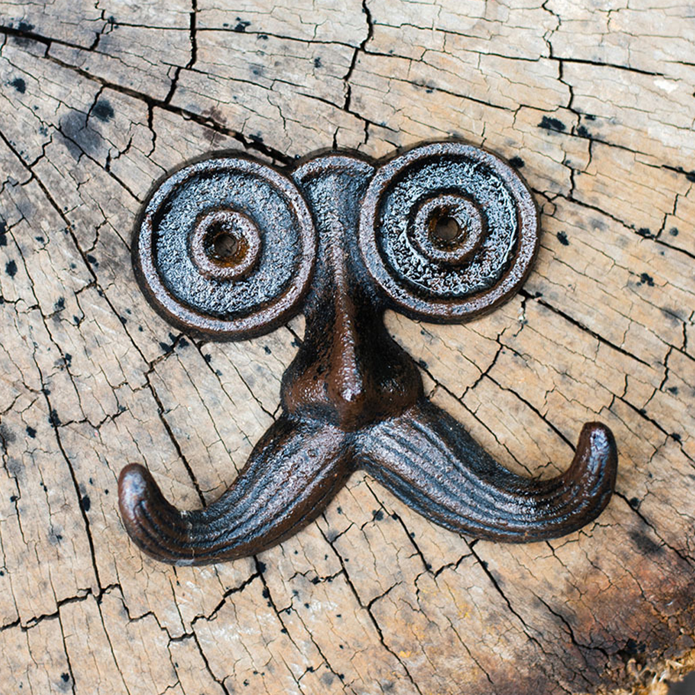 Beard-Shaped Cast Iron Wall Hook – Retro Farmhouse Metal Hanger for Keys, Hats,
