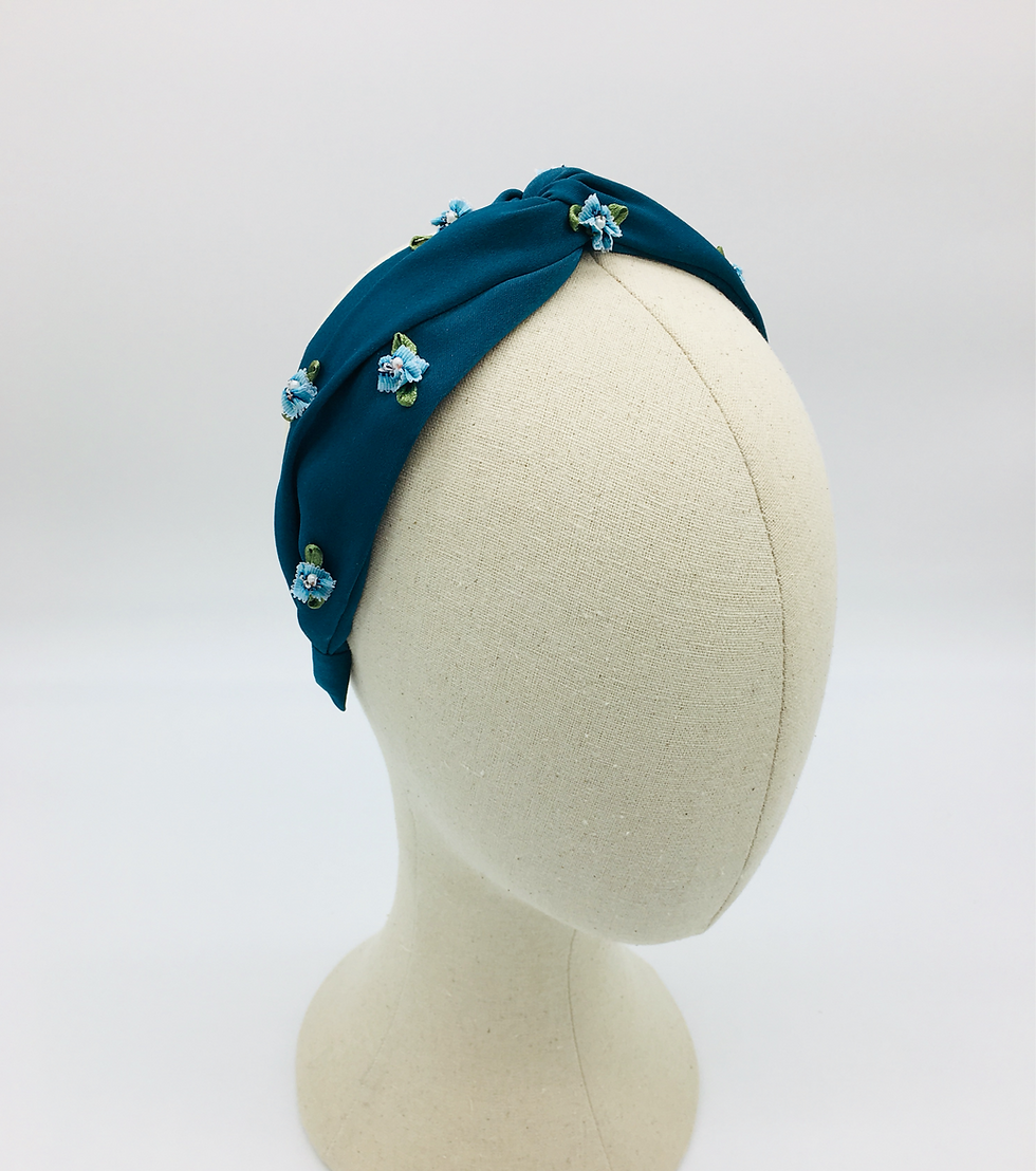 Thumbnail: Blossom Twisted Headband in Teal