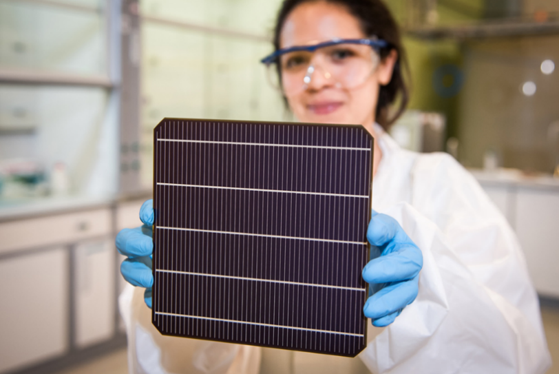 Oxford PVAn Oxford PV commercial sized perovskite-silicon tandem cell. Perovskite is a calcium titanium oxide mineral, with the chemical formula CaTiO3. The mineral was discovered in the Ural Mountains of Russia by Gustav Rose in 1839 and is named after Russian mineralogist Lev Perovski. Via https://www.oxfordpv.com/about-us