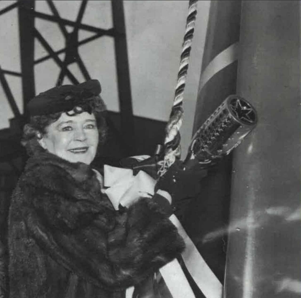 Carolyn Edison, daughter-in-law of Thomas Edison, christened and launched the Battleship New Jersey on December 7, 1942.