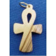 Olivewood Cross-Ankh Pendant (10qty)