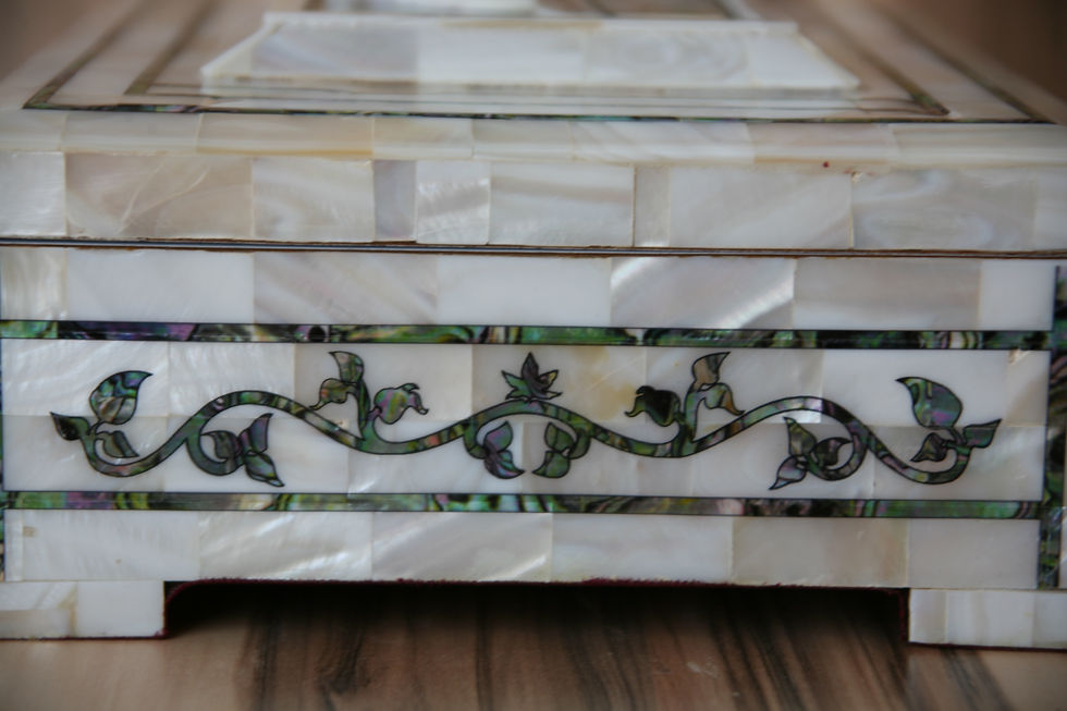Thumbnail: Dome of the Rock Ornate Mother of Pearl Inlaid Koran & Inlaid Case