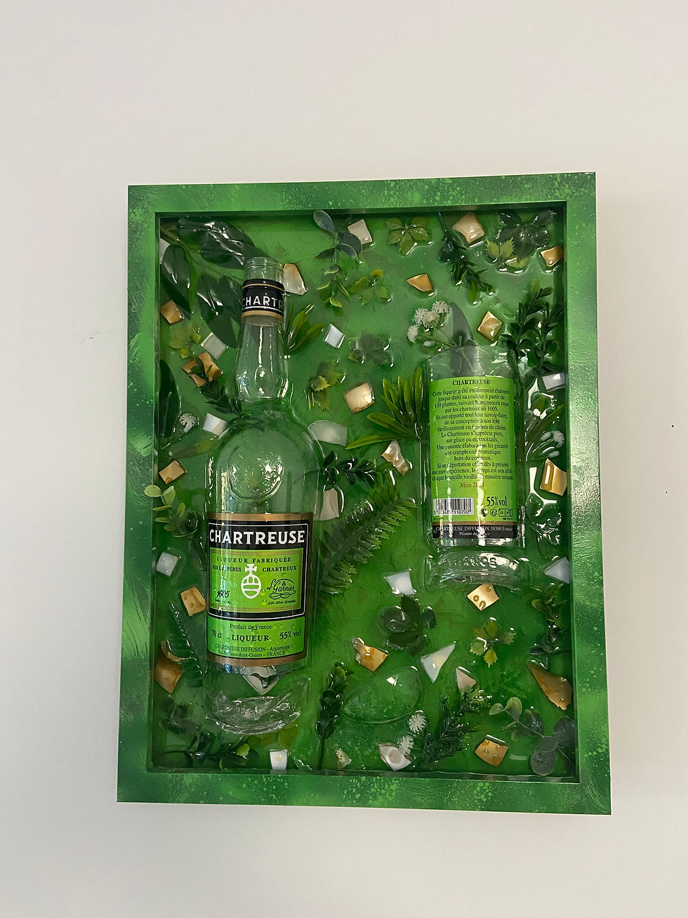 Tableau Bouteille Epoxy Chartreuse