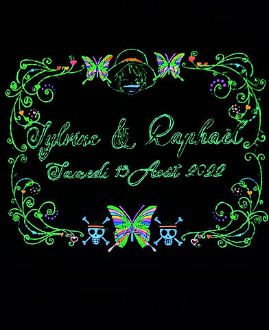 Tableau phosphorescent "one piece & butterfly"