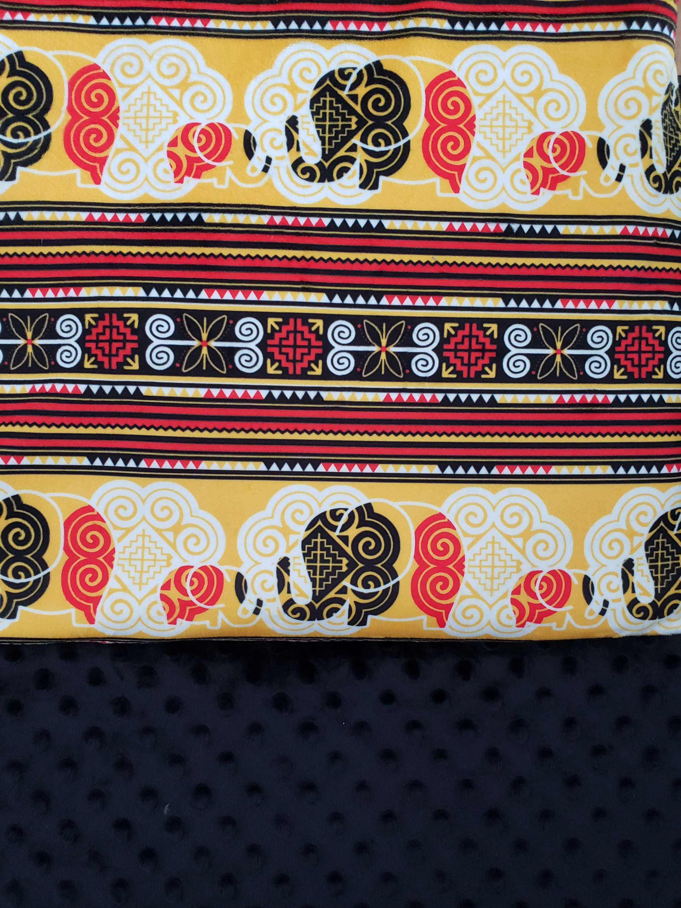 Elephant Journey RBY Minky Blanket