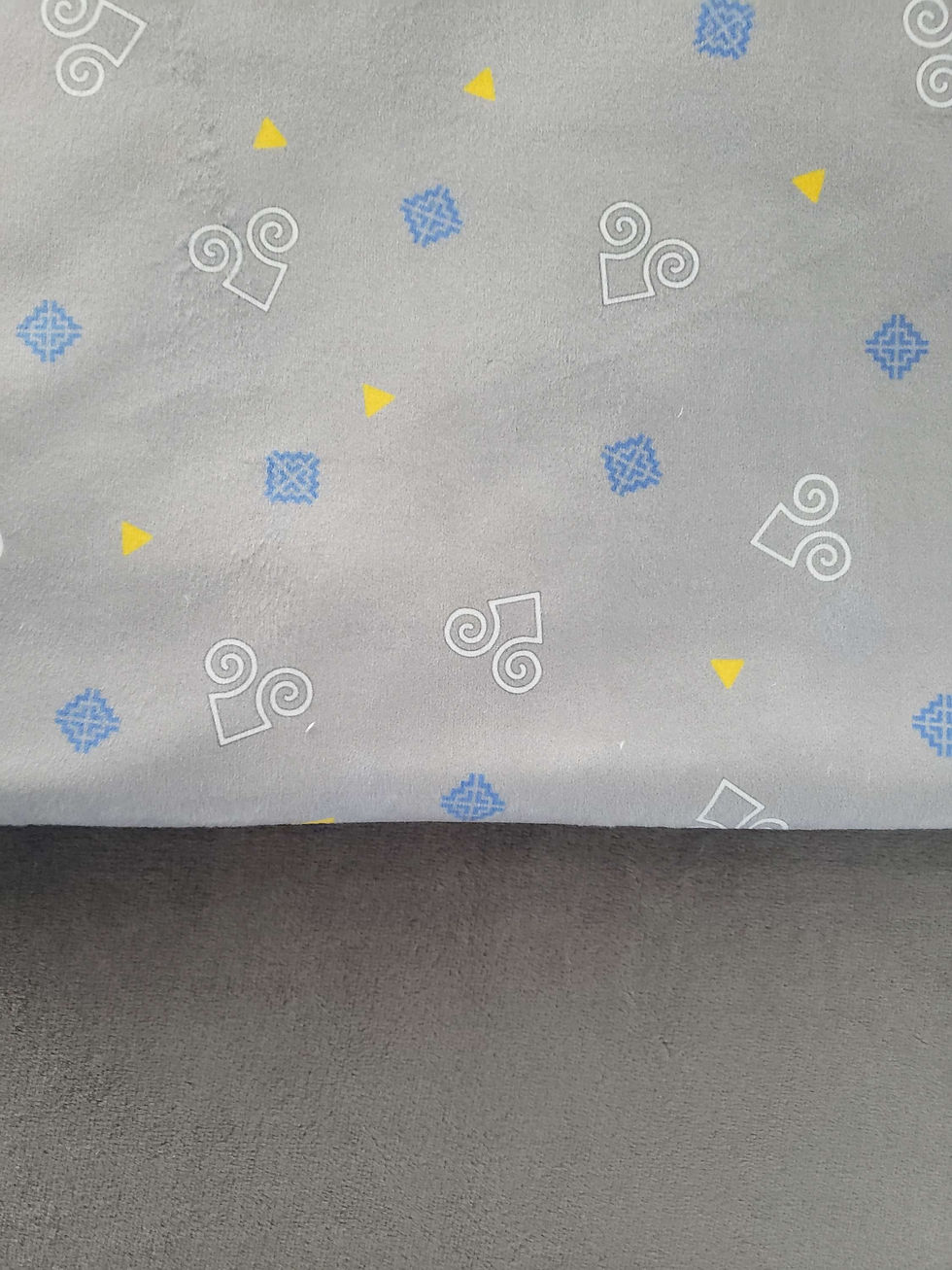 Hmong Rams Tossed BY on Grey Minky with Plush Blanket