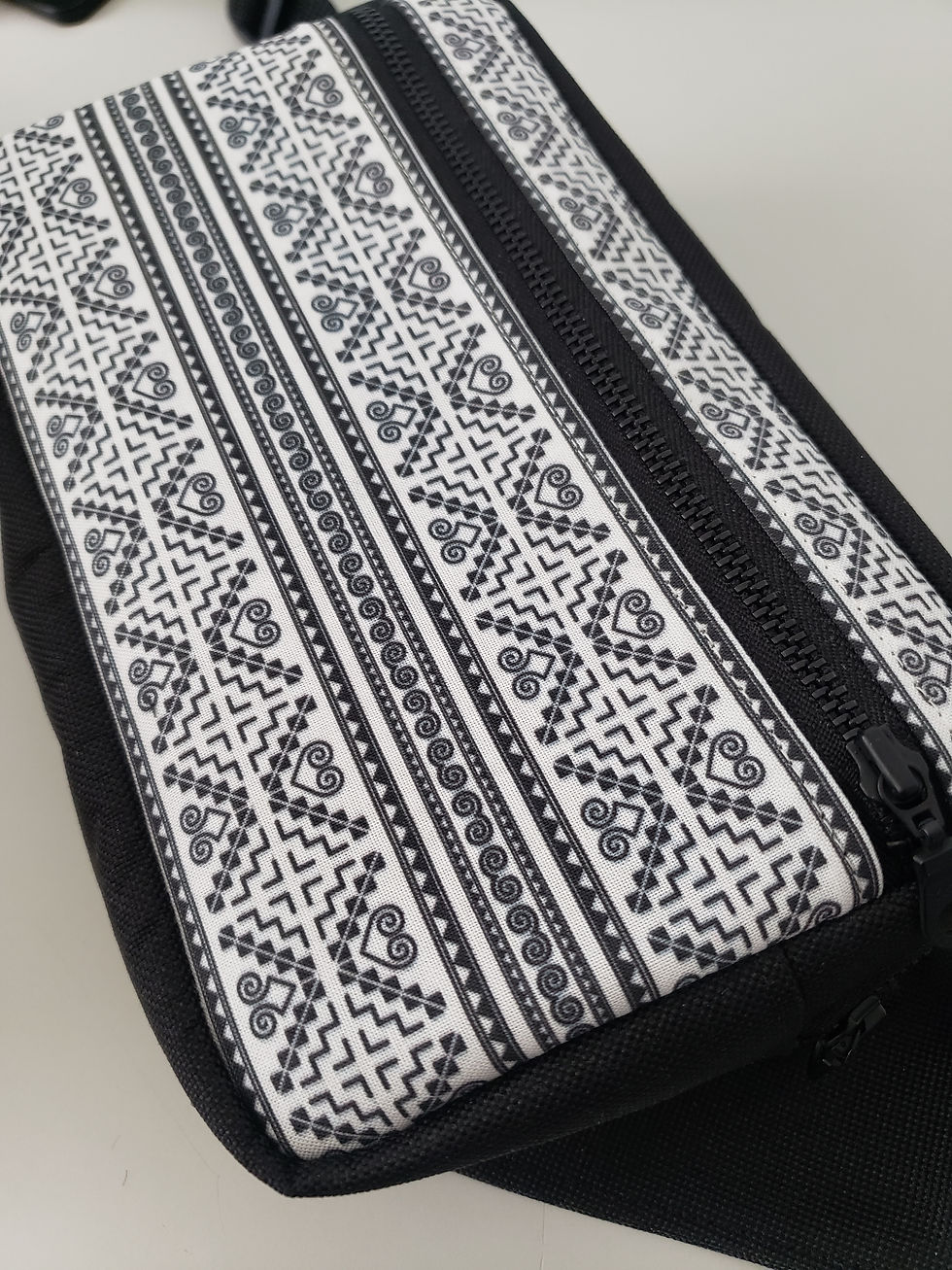 Thumbnail: B/W Keng Front Canvas Fanny Pack