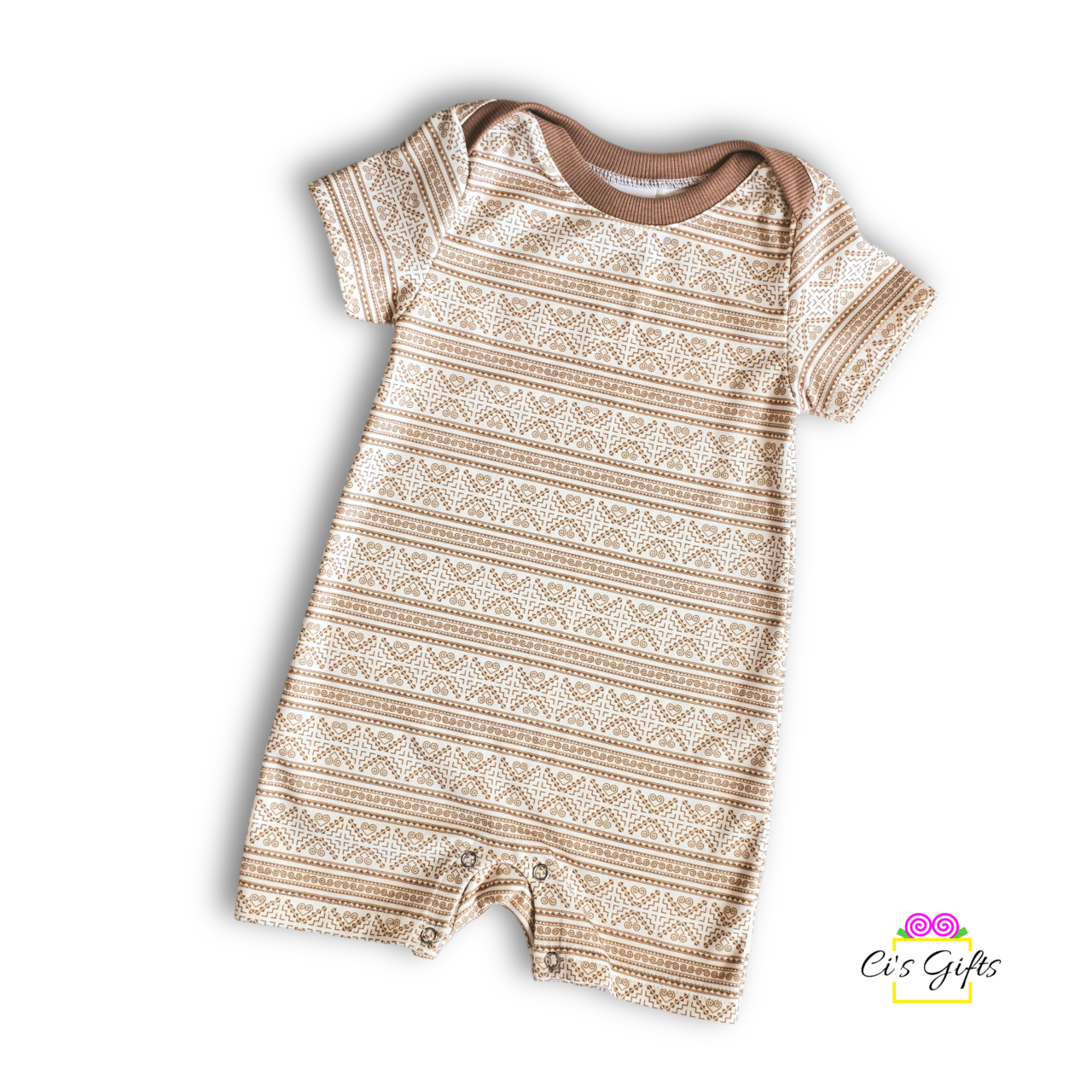 Keng Baby Romper w/Buttoned Bottom