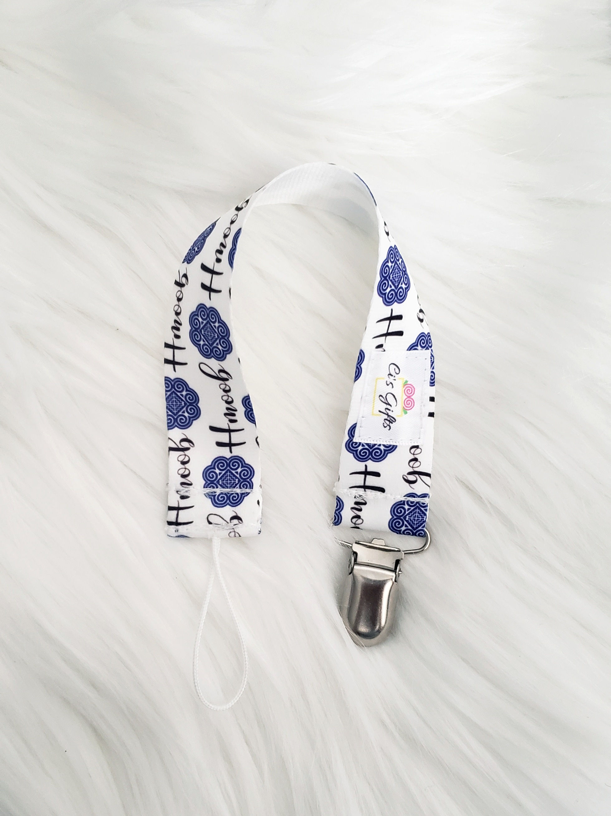 Blue Hmoob Pacifier Clip