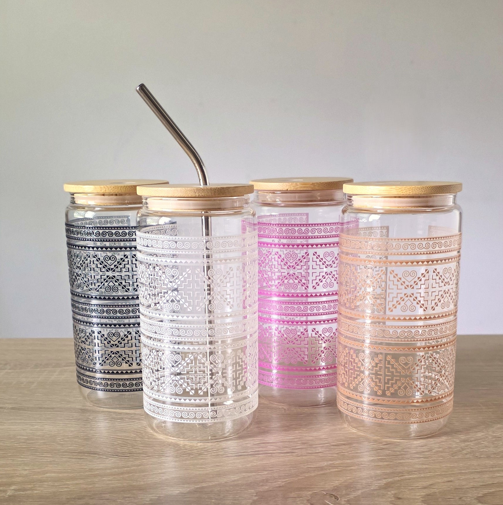 keng hmong glass tumbler cup collection