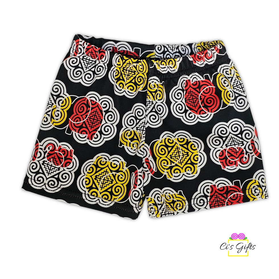 Black Elephants on Foot Shorts - Baby/Toddler
