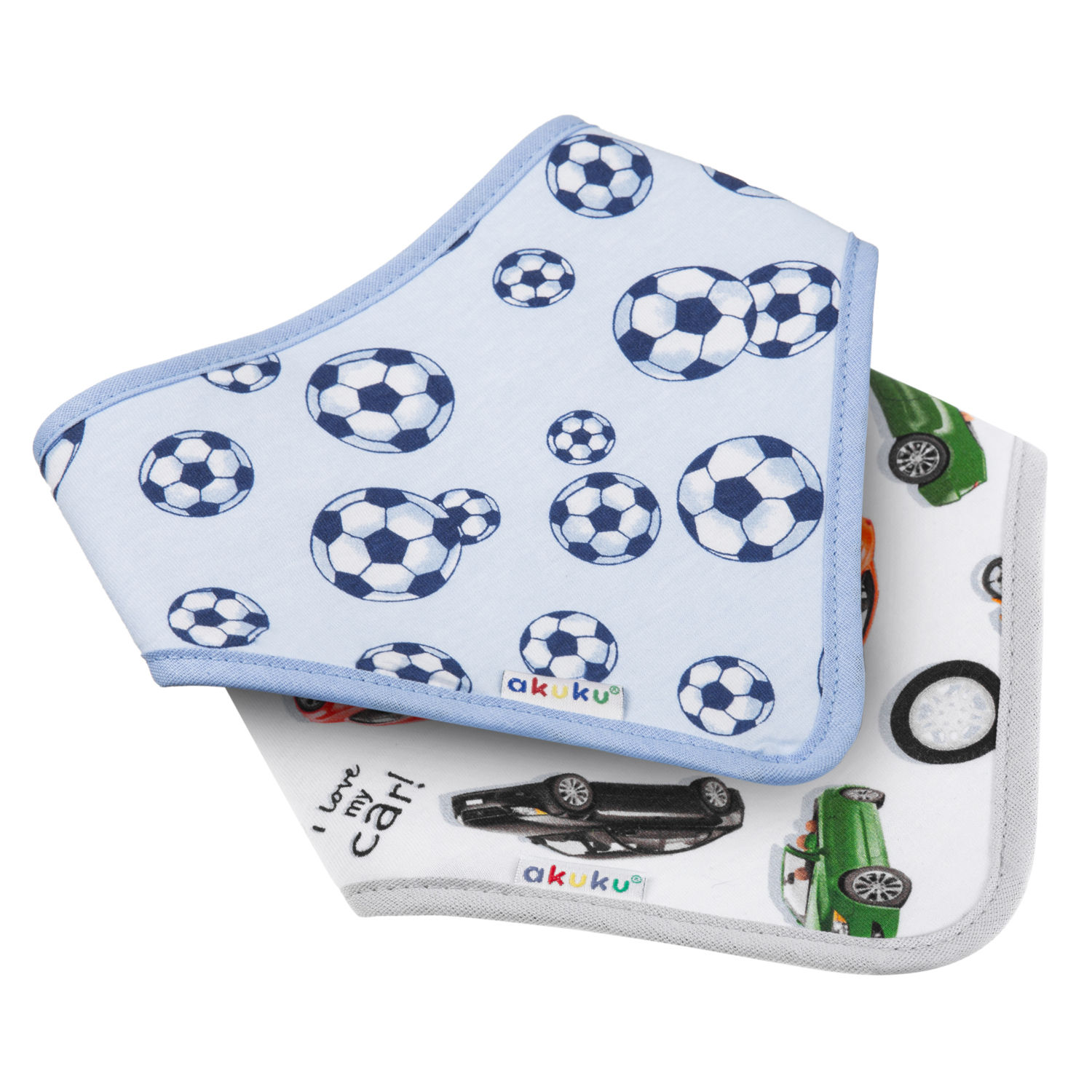 Baby bib/scarf set FOOTBALL/CARS (2 pcs)