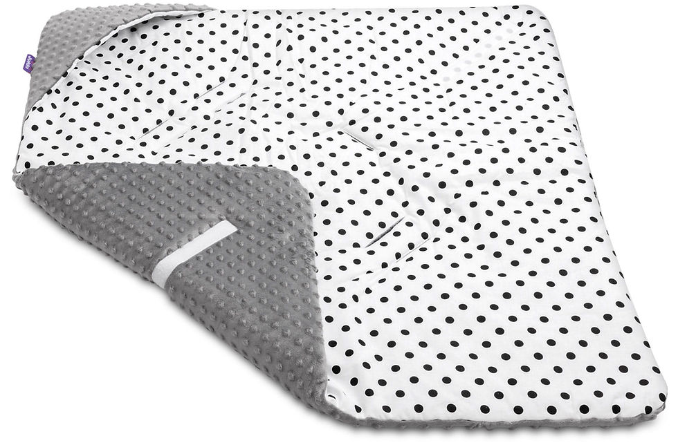Thumbnail: Car Seat Blanket - Dots And Minky Gray