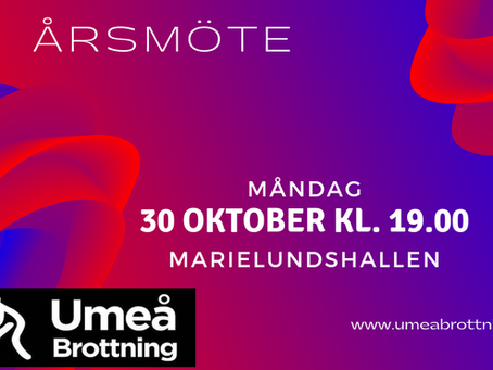 Årsmöte 30 oktober kl. 19.00