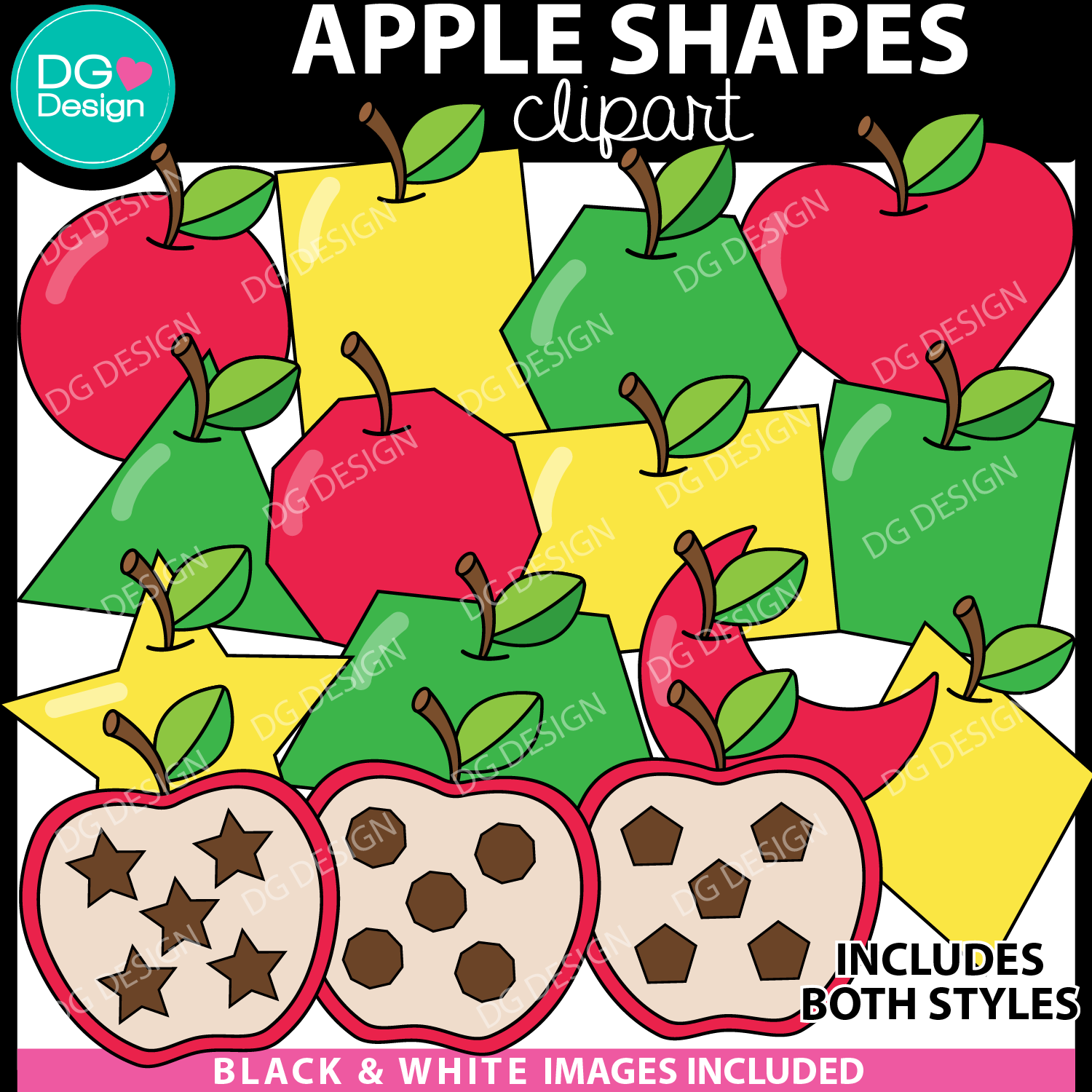 APPLE SHAPES CLIPART