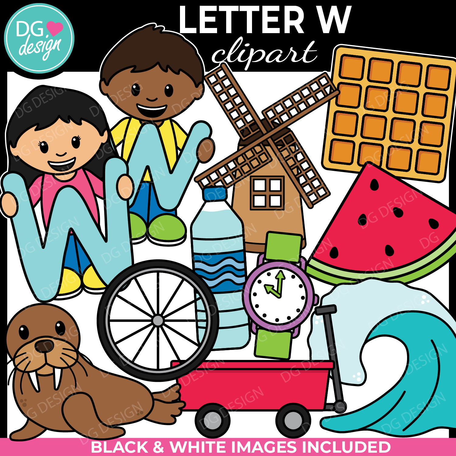 LETTER W ALPHABET CLIPART
