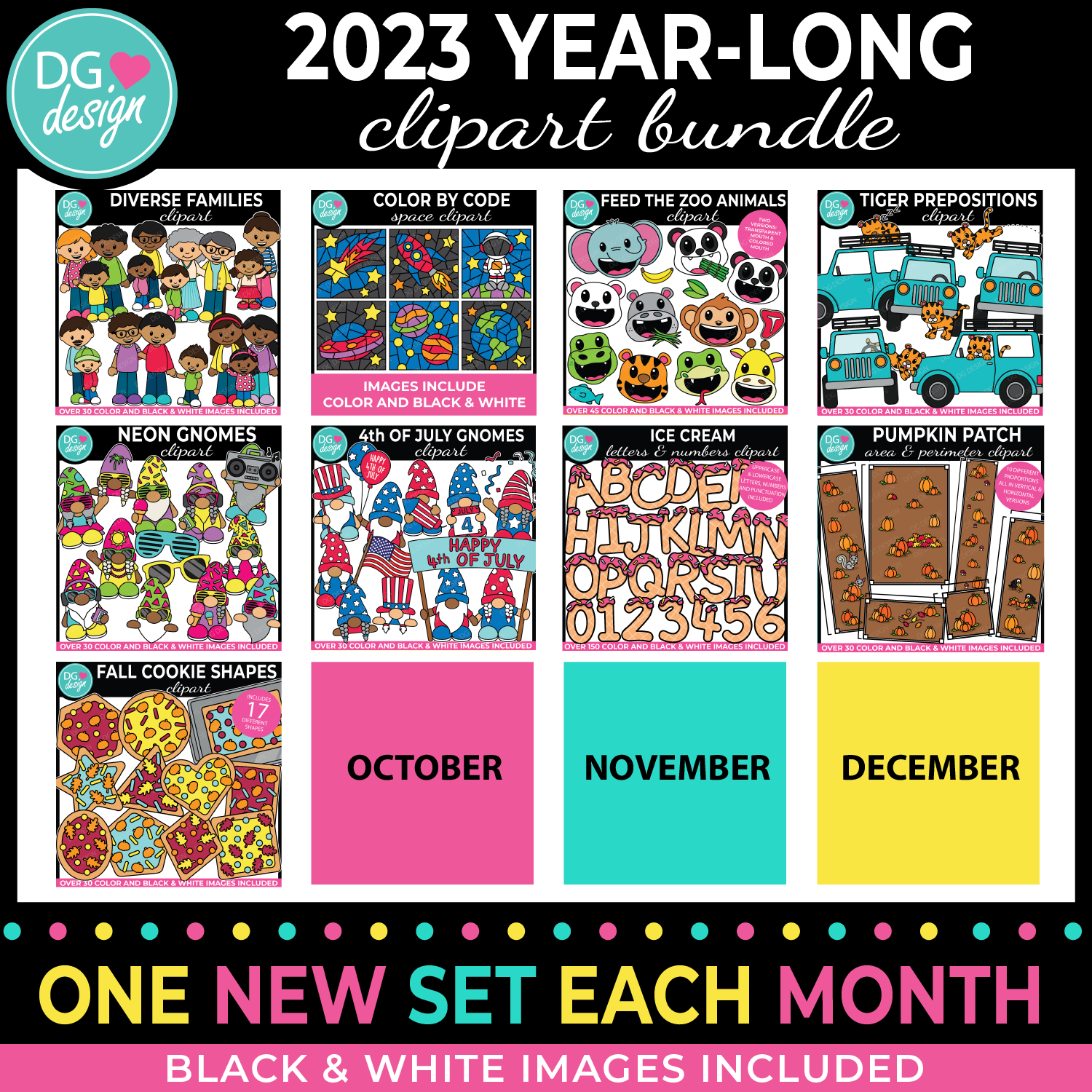 2023 YEAR-LONGCLIPART BUNDLE