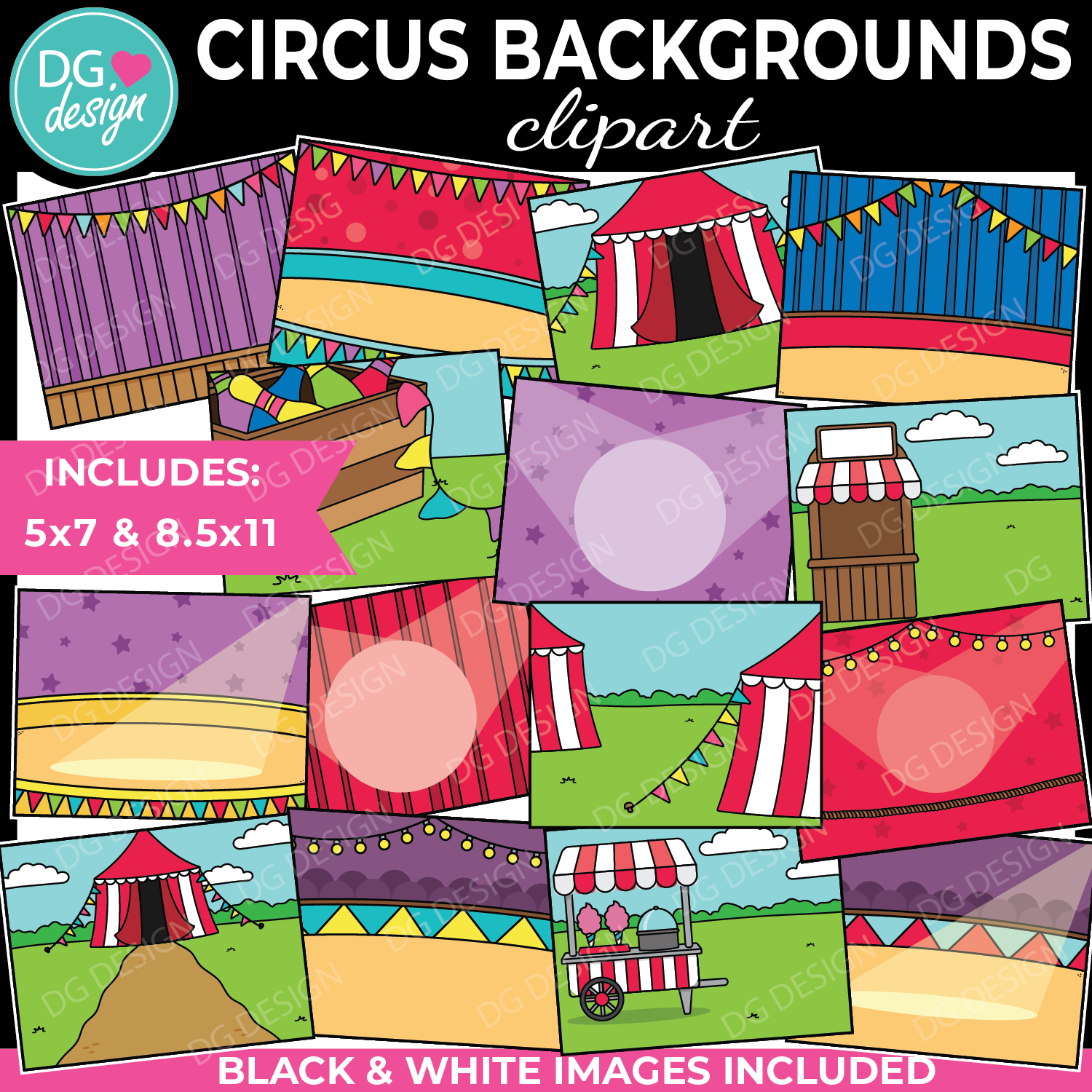 CIRCUS BACKGROUNDS CLIPART