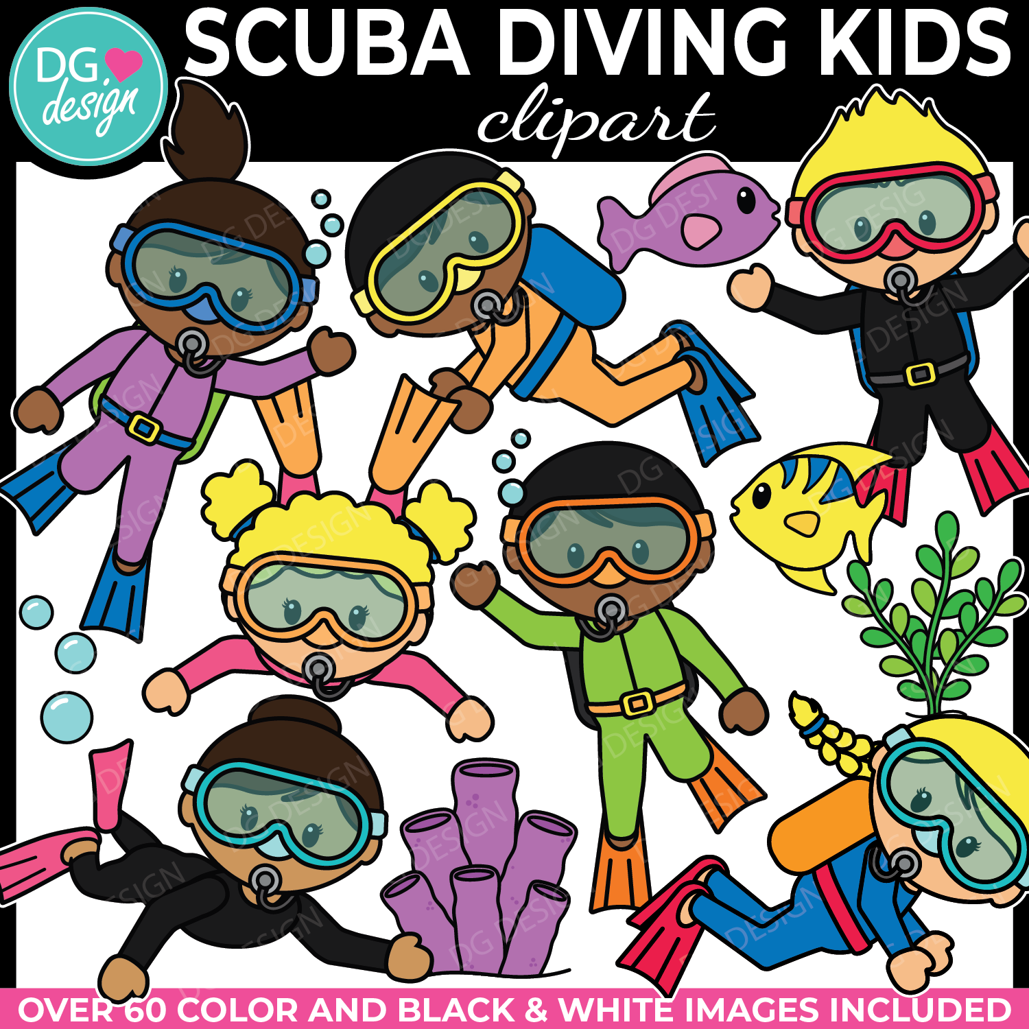 SCUBA DIVING KIDS CLIPART