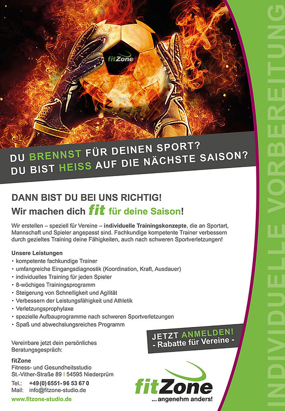Fitnessstudio Niederprüm fitZone Sportspezifische Atletik Saison Vereine