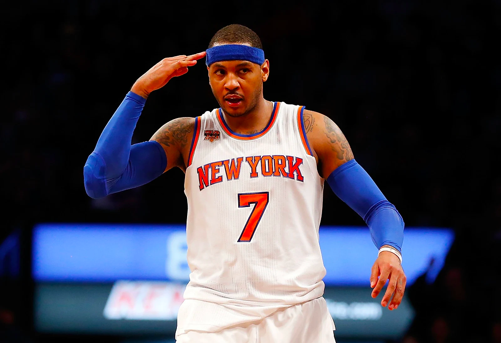 Carmelo Anthony doing his 3 point celebration