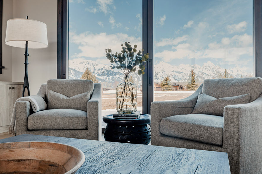 Living Room Design with Tetons in View