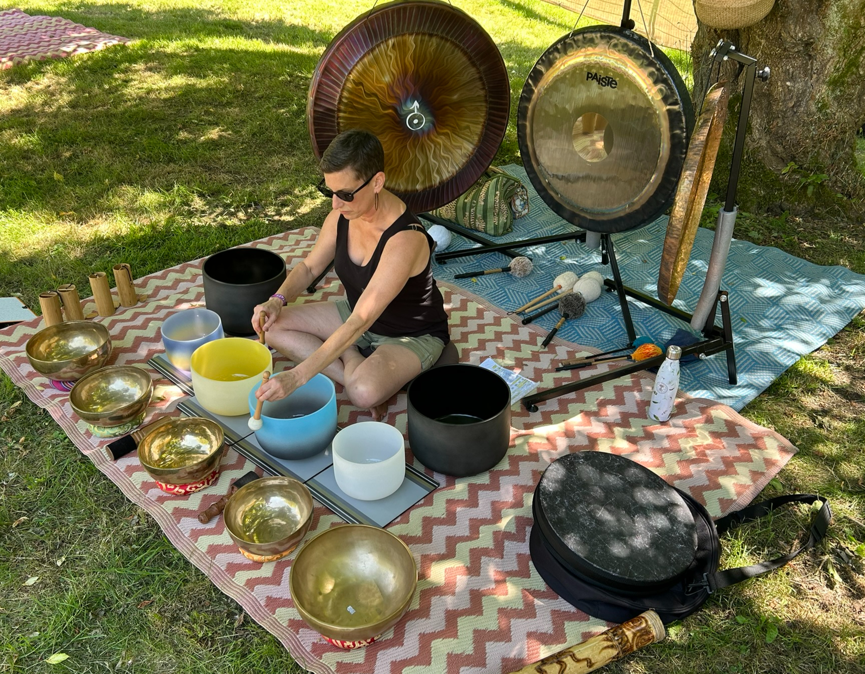 An ethereal abstract depiction of golden light and sound waves representing summer energy