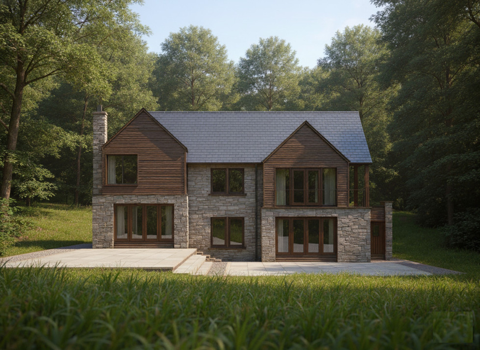 Contemporary split level house