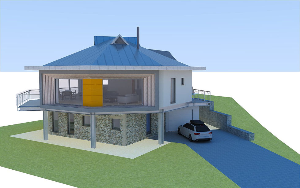 CGI model for contemporary house