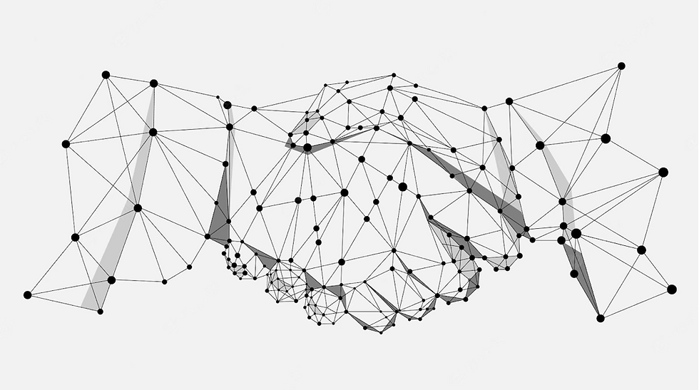 handshake consisting of dots connected