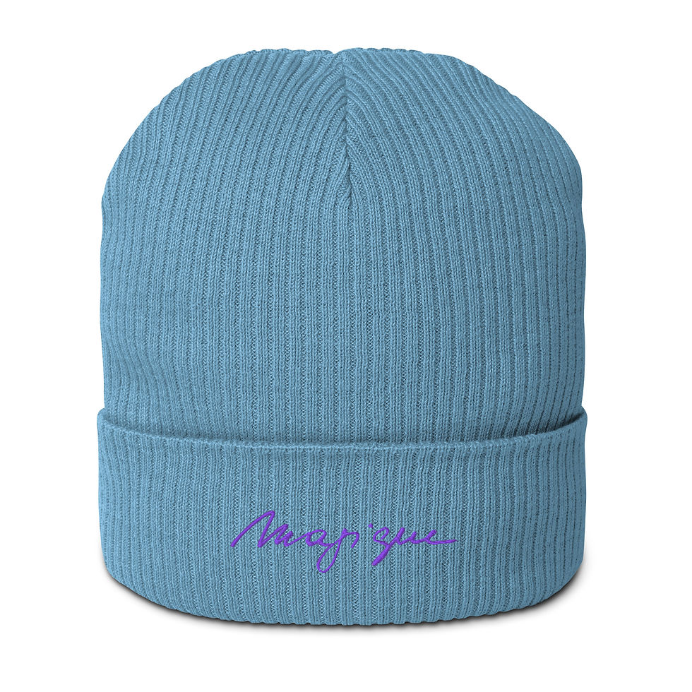 Thumbnail: Organic 100% ribbed beanie MAGIQUE PURPLE