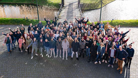 Group picture at a company event. 