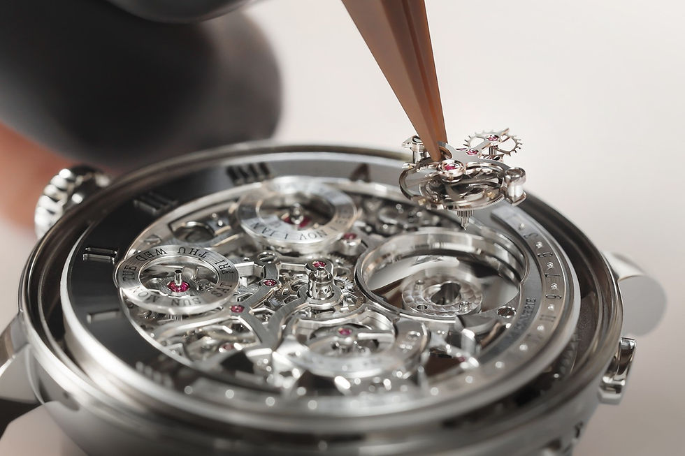 그랑 더블 소네리의 투르비용 조립 과정.