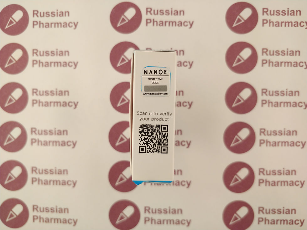 Miniatura: The TB-500 (Thymosin Beta-4) packaging side view, QR-code
