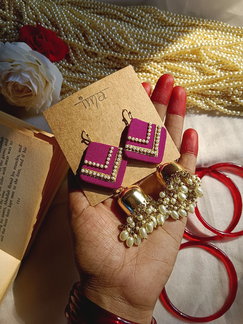 Thumbnail: Magenta lightweight jhumka