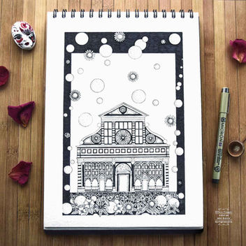 Ink illustration, Inktober, watercolor ink, Clara Fruggeri 