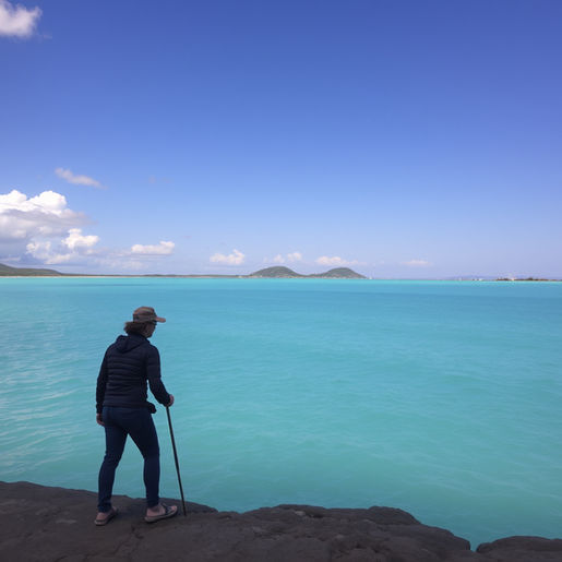man on a coastal walk