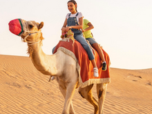 Kids on a camel