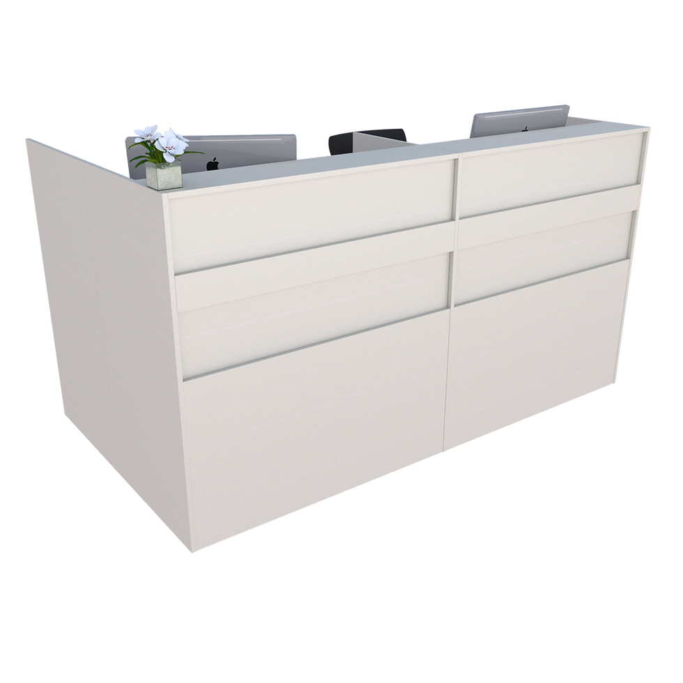 Miniatura: Balcão Em L Recepção Caixa Branco SOB MEDIDA Linha Premium Modelo 1.3