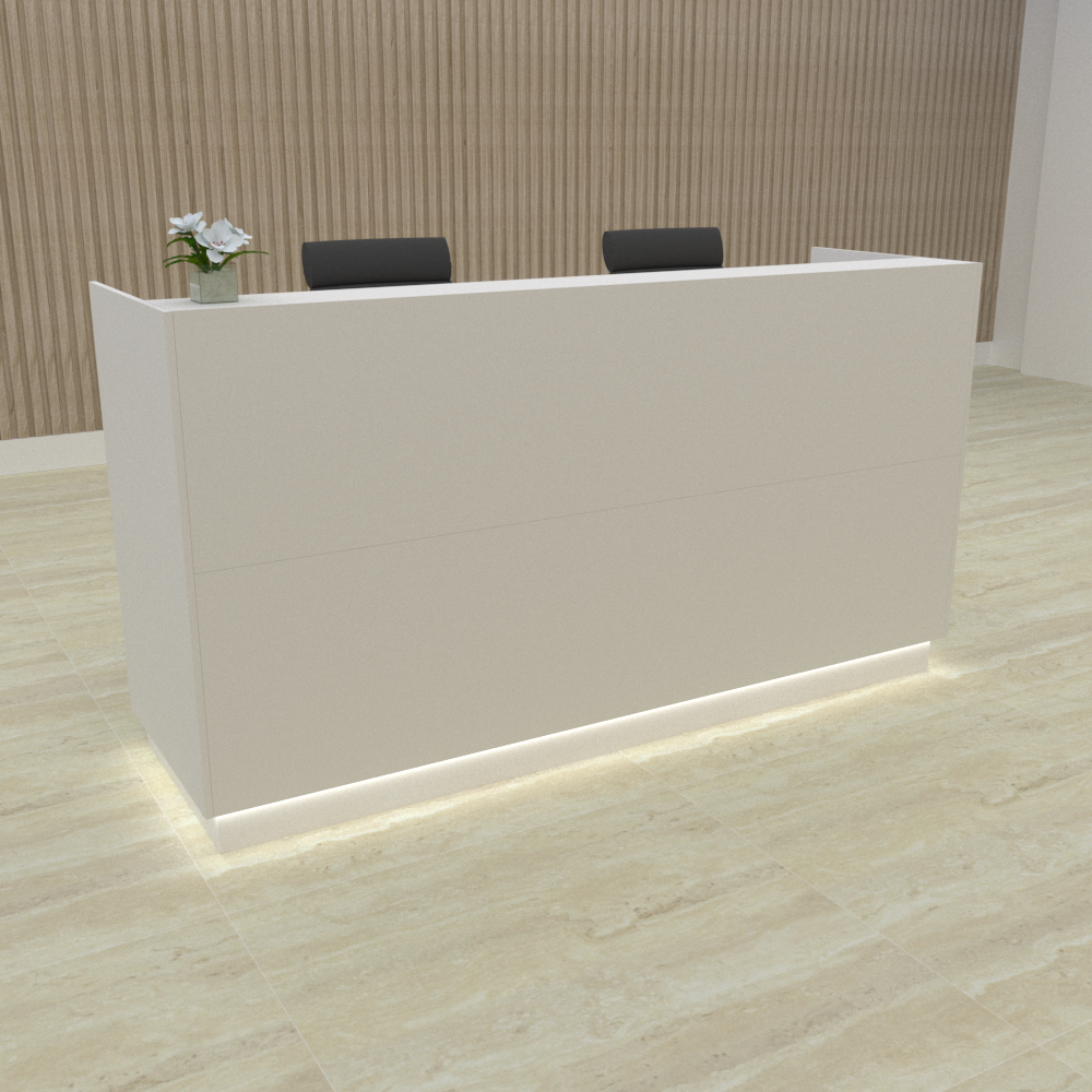 Balcão Recepção 200cm Branco Área para LED 100%Mdf Alto Padrão 4.1