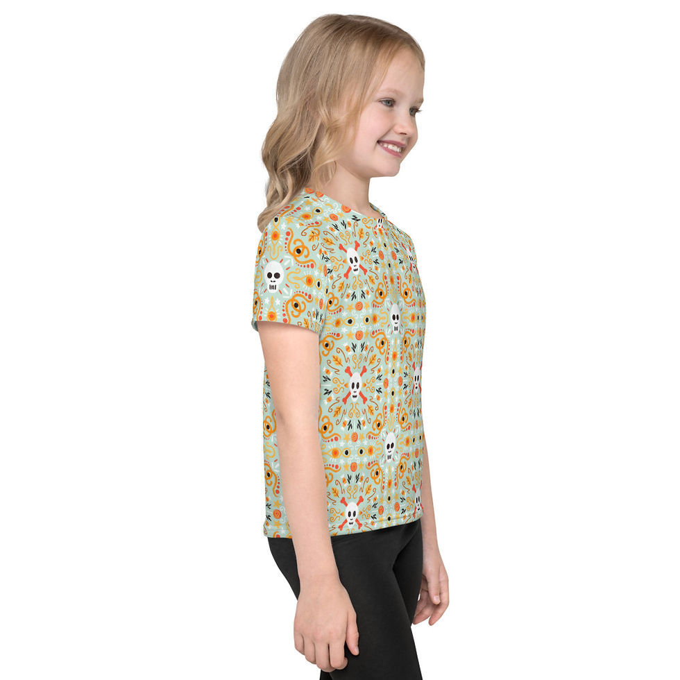 Thumbnail: "Skull Mandala Blue" - Kids T-Shirt