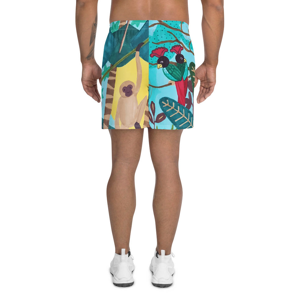 Miniature : "She heart jungle" - Men's Athletic Long Shorts