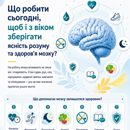 Що робити сьогодні, щоб і з віком зберігати ясність розуму та здоров’я мозку?
